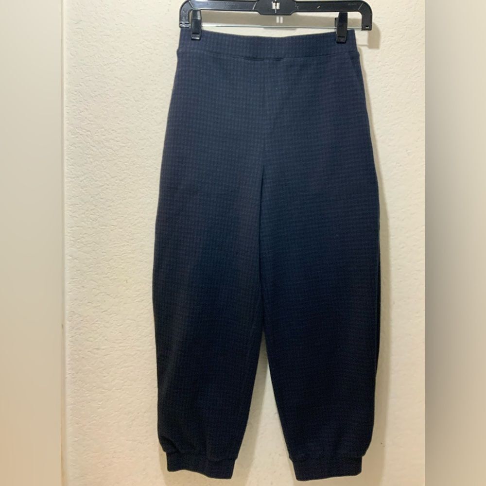 Tibi plaid pants purple black capri size XS